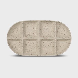 Sagaform Ditte serveerschotel groot 20x36 cm Beige-wijnrood