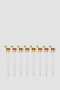 Glazen cocktail roerstaafje met giraffe