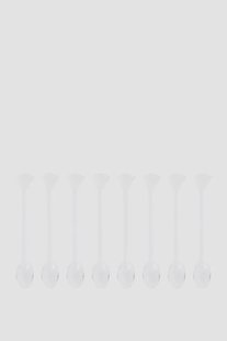 Transparante glazen lepeltje met schelp