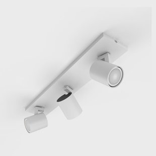 Runner LED-spot, 3-lamps, dimschakelaar, wit Philips Hue Runner - Woonkamer - Modern - Aluminium - Meerdere lampen