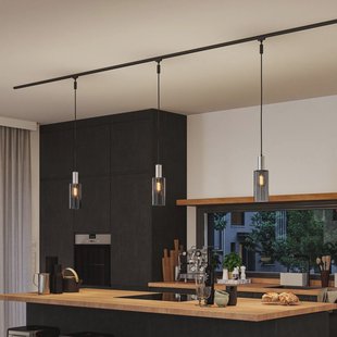 Paulmann URail-lampenkap Raja 2Easy, rookglas Ø 10 cm