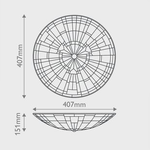 QUOIZEL Plafondlamp Inglenook, Tiffany-stijl, staal, glas, kleurrijk