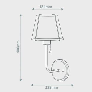 HINKLEY Wandlamp Clarke 1, messing/zwart, metalen kap, staal
