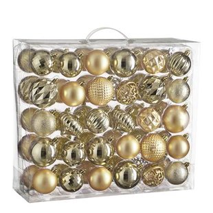House of Seasons Kerstballen Set - 60 Stuks - Champagne