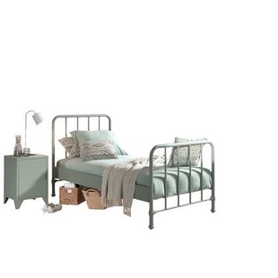 LUCEVI - Bronxx bed + Nachtkastje - Olive Green - 90x200 cm