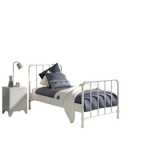 LUCEVI - Bronxx bed + Nachtkastje - Wit - 90x200 cm
