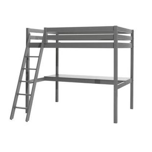 LUCEVI - Pino Mezzanine bed + Ladder + Bureau - Grijs - 140x200 cm