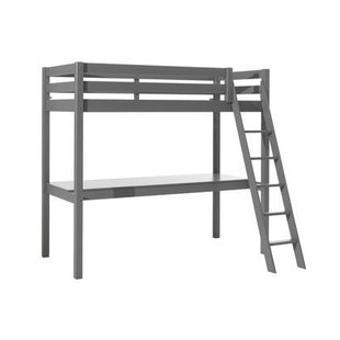 LUCEVI - Pino Mezzanine bed + Ladder + Bureau - Grijs - 90x200 cm