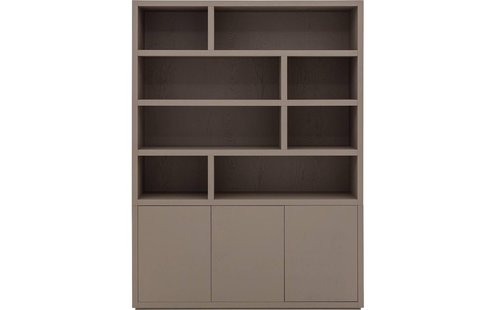 Goossens Buffetkast Barcelona, 3 deuren 8 open vakken, bruin eiken, 158 x 212 x 45 cm, stijlvol landelijk