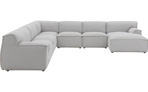 Goossens Excellent Elementenbank Sens bruin, stof, 1,5-zits, urban industrieel