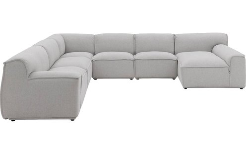 Goossens Excellent Elementenbank Sens bruin, stof, 1,5-zits, urban industrieel