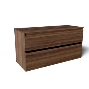 Saniclass Vita Badkamermeubelset - 120x60x46cm - 2 lades - greeploos - topblad - noten SW892756/SW1413856