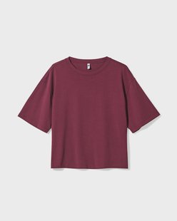 HEMA Dames T-shirt oversized donkerrood (donkerrood)