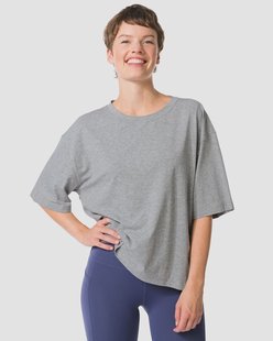 HEMA Dames T-shirt oversized donkergrijs (donkergrijs)