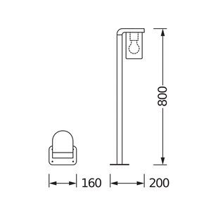 OSRAM tuinpadverlichting ENDURA CLASSIC CASCADE 80 cm donkergrijs/helder