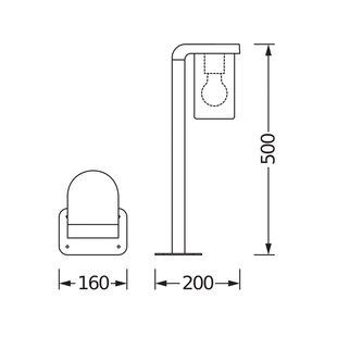 OSRAM tuinpadverlichting ENDURA CLASSIC CASCADE 50 cm donkergrijs/helder