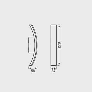 OSRAM LED buiten wandlamp ENDURA STYLE BOW, donkergrijs, 27 cm