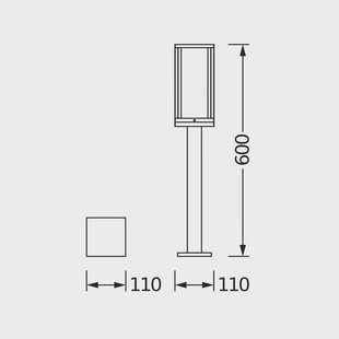 OSRAM tuinpadverlichting ENDURA CLASSIC FRAME, donkergrijs, 60 cm IP44