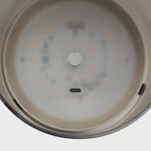 Brilliant LED tafellamp Lumeo, Ø 13 cm, messingkleurig/rookgrijs