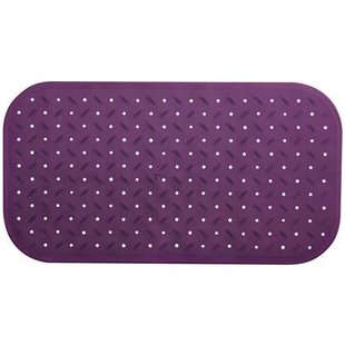 MSV Douche|bad anti-slip mat badkamer - rubber - paars - 36 x 76 cm