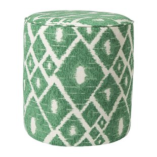 Poef ruit - groen - ø35x38 cm