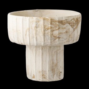 Hiba cement vaas bruin/beige -  Ø 21 x 19 cm