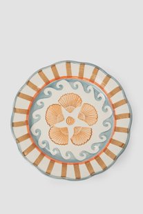 Multicolour dinerbord met schelpen