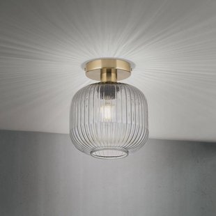 ORION Plafondlamp Carneval, rookgrijs, Ø 20 cm, glas, E27