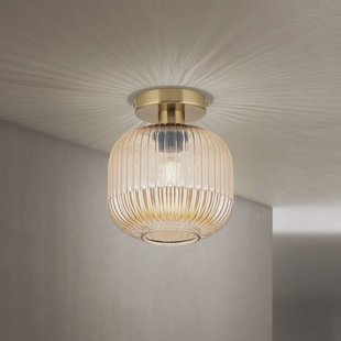 ORION Plafondlamp Carneval, amber, Ø 20 cm, glas, E27