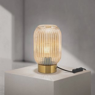 ORION Tafellamp Carneval, amber, glas, hoogte 23,5 cm, E27