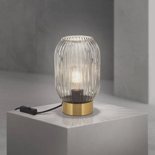 ORION Tafellamp Carneval, rookgrijs, glas, hoogte 23,5 cm, E27