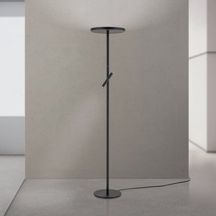 ORION LED vloerlamp Teide, zwart, metaal, leeslamp, dimmer