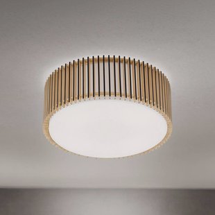 ORION Plafondlamp Tarta, Ø 50 cm, hout, textieldiffusor, 4 x E27