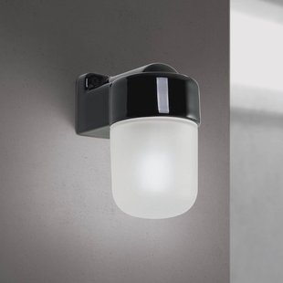 ORION Wandlamp Ostia, zwart, keramiek, satijnglazen, E27