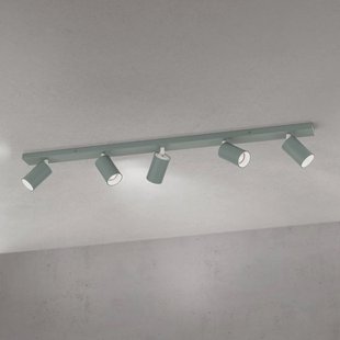 ORION Plafondspot Sean, lichtgroen, 5-lamps, aluminium, GU10