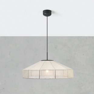 Markslöjd Hanglamp Alia, beige/zwart, Ø 57 cm, stof/metaal