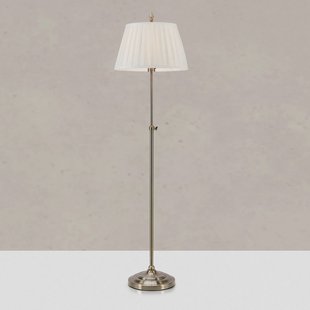 Markslöjd Vloerlamp Oxford, messingkleurig, hoogte 155 cm, metaal/stof