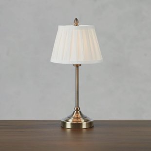 Markslöjd Tafellamp Oxford, messingkleurig, hoogte 43 cm, metaal/stof