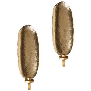 Beliani - FEIJO - Wandkandelaar set van 2 - Goud - IJzer