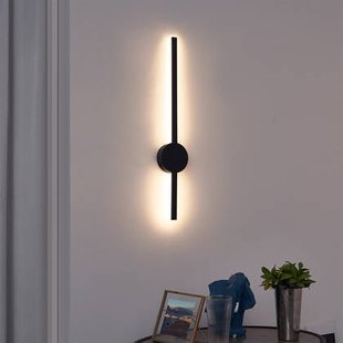 QAZQA Moderne wandlamp zwart 60cm incl. LED - Clockwise