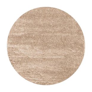 Interieur05 Rond hoogpolig vloerkleed Fender beige - 240 x 240 cm