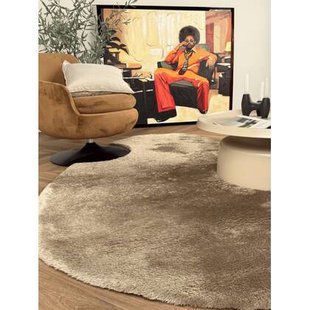 Organisch hoogpolig vloerkleed Odelia bruin|taupe - Interieur05