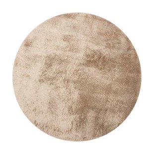 Rond hoogpolig vloerkleed Odelia bruin|taupe - Interieur05