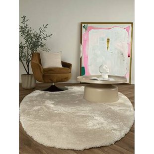 Organisch hoogpolig vloerkleed Odelia beige|wit - Interieur05