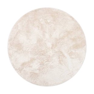 Rond hoogpolig vloerkleed Odelia beige|wit - Interieur05