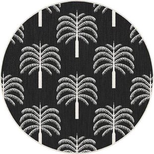 Rond buitenkleed Oase zwart|wit - Interieur05 - 200 x 200 cm