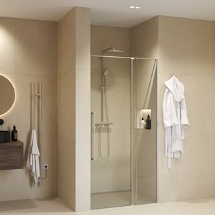 Nisdeur Sanivo Sena Met Vast Paneel Helder Glas 110x200 cm Met Montageset RVS Look