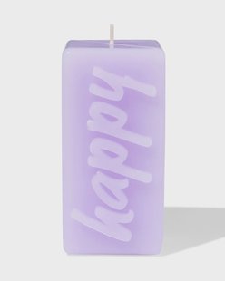 HEMA Kaars 12.5cm &apos;happy&apos; lila