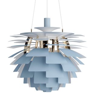 Louis Poulsen PH Artichoke Hanglamp&Oslash;600 Brass Metallised Dusty Blue