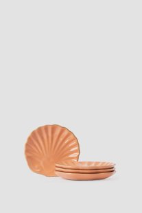 Lichtoranje schelpen gebaksbordjes
